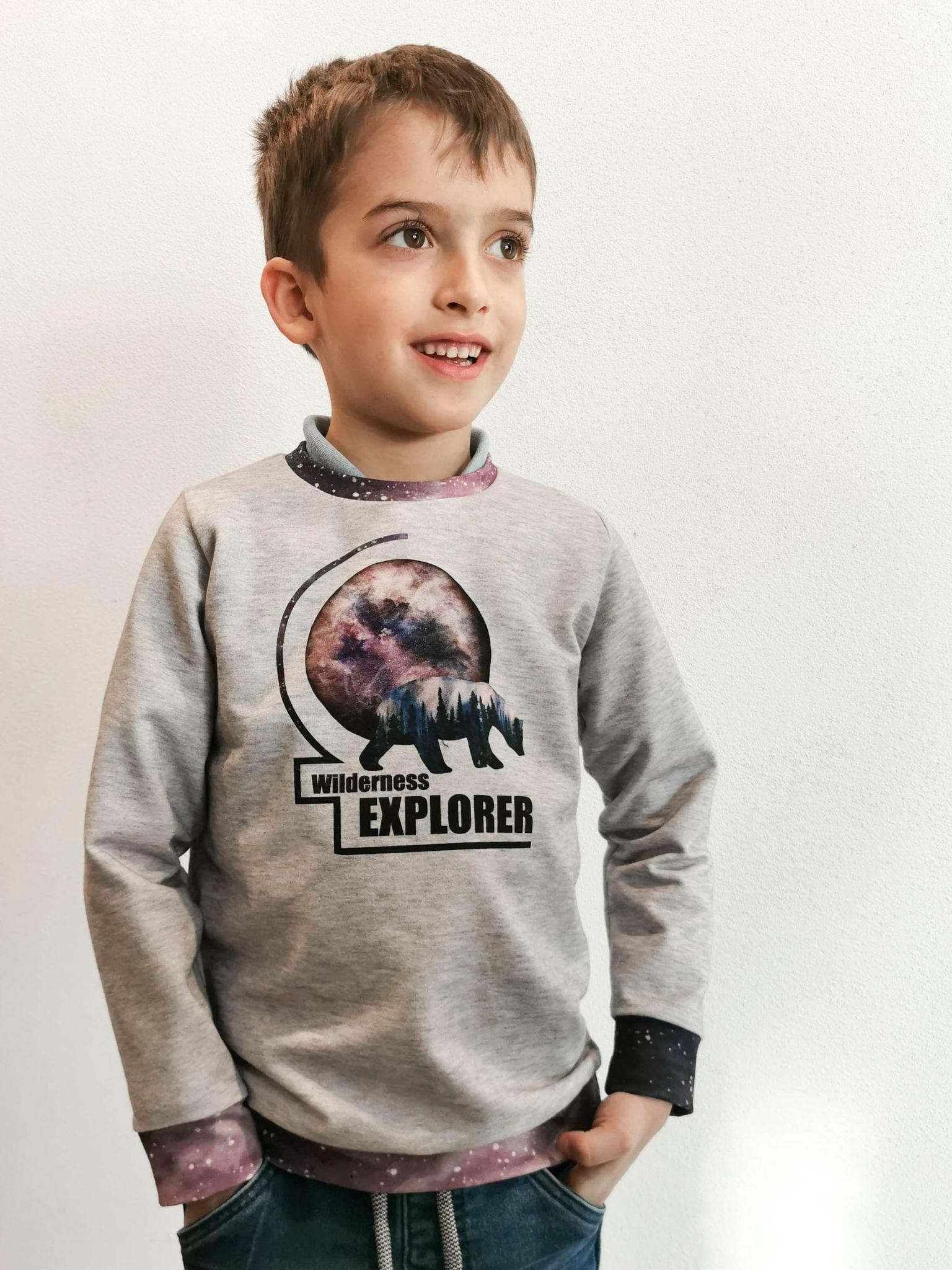 Children's tracksuit (MILAN) - GALAXY / melange light grey (GALAXY) - sewing set