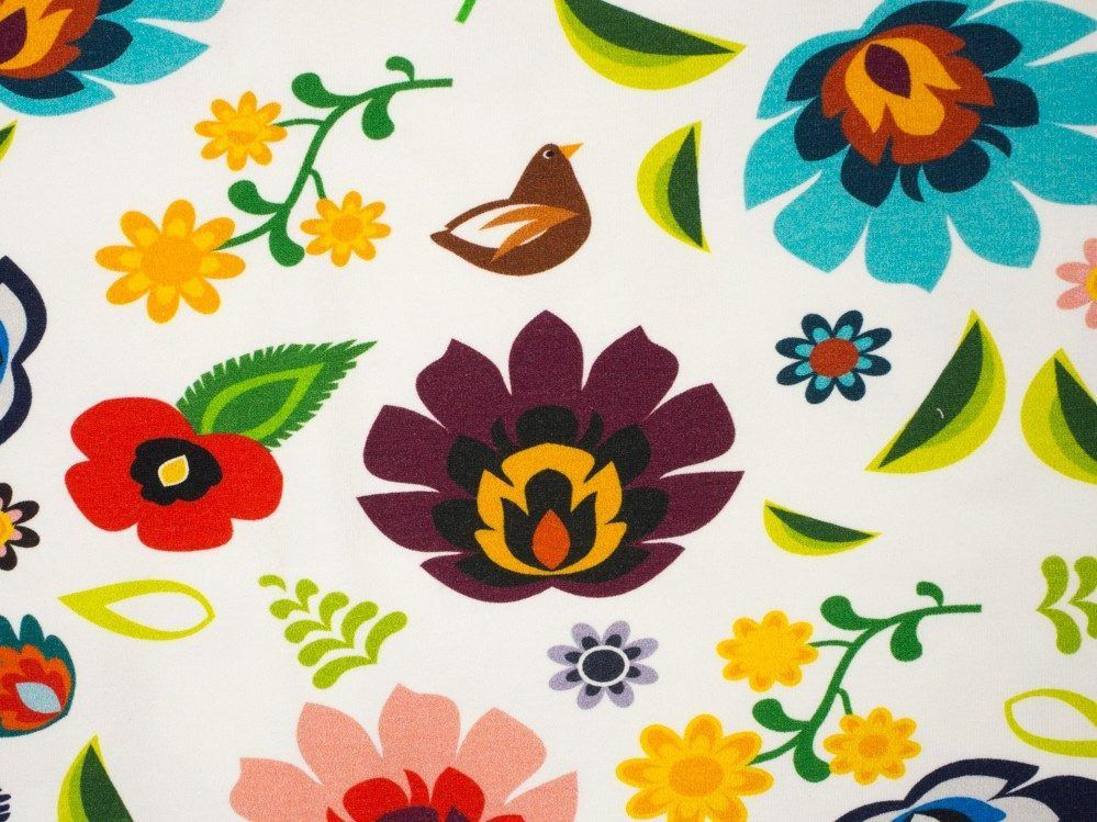 LOWICZ FOLKLORE / white - Viscose jersey WE210