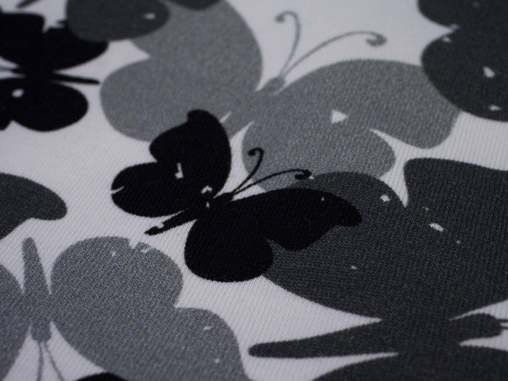 BUTTERFLIES GRAY - panel single jersey with elastane TE210