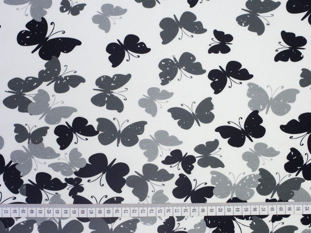 BUTTERFLIES GRAY - panel single jersey with elastane TE210