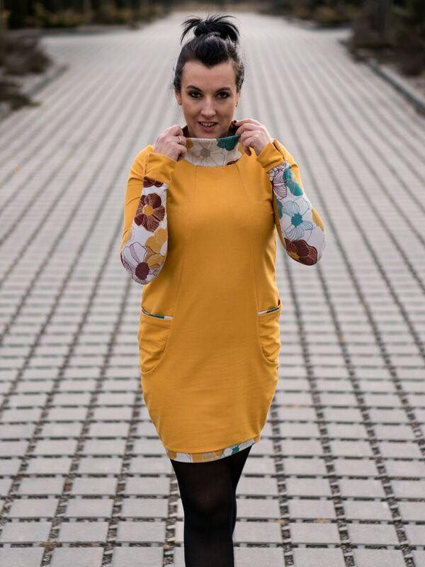 RETRO PANSIES / smaragd - Viscose jersey WE210