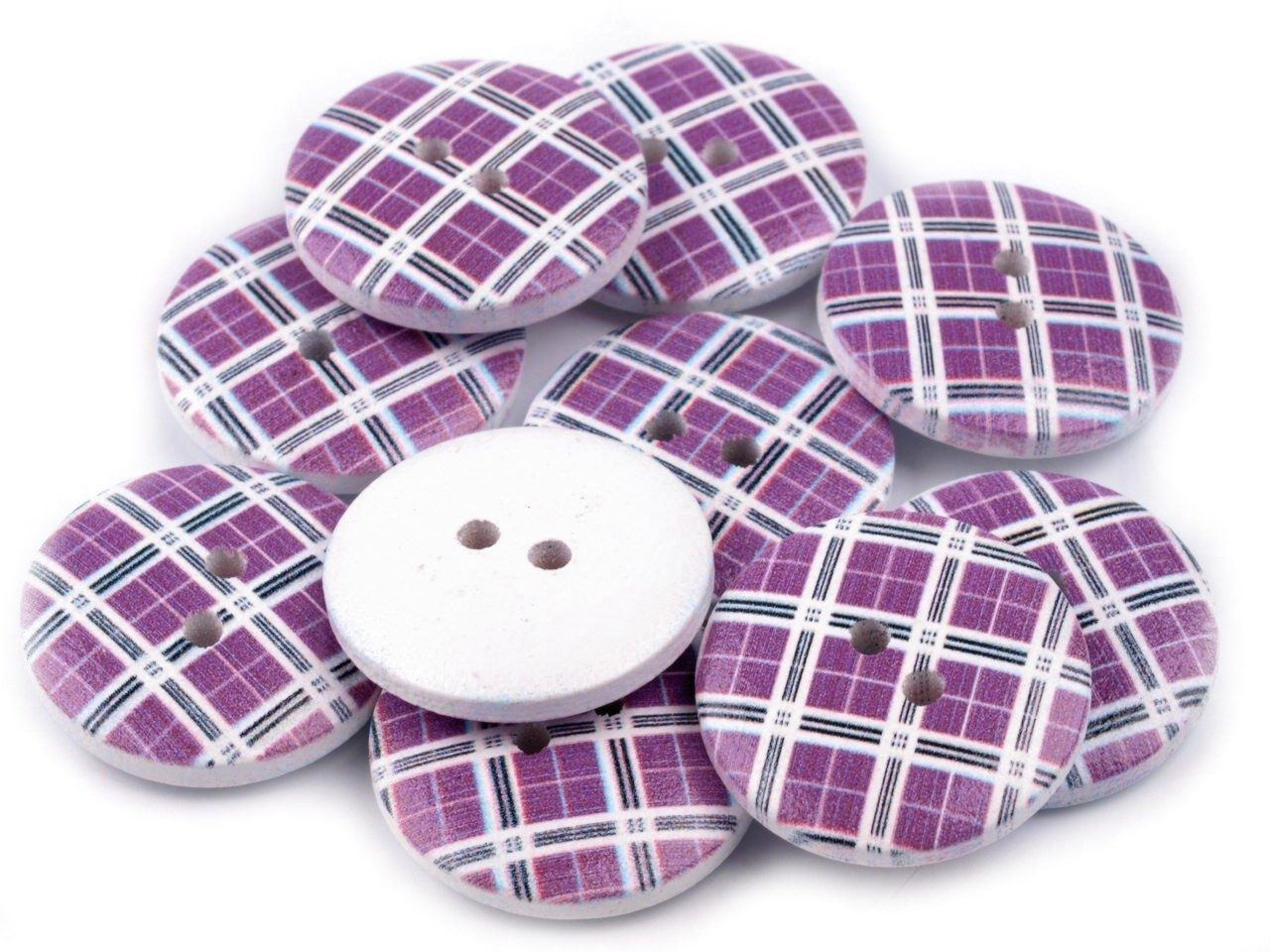 Wooden STRIPES Button - VIOLET