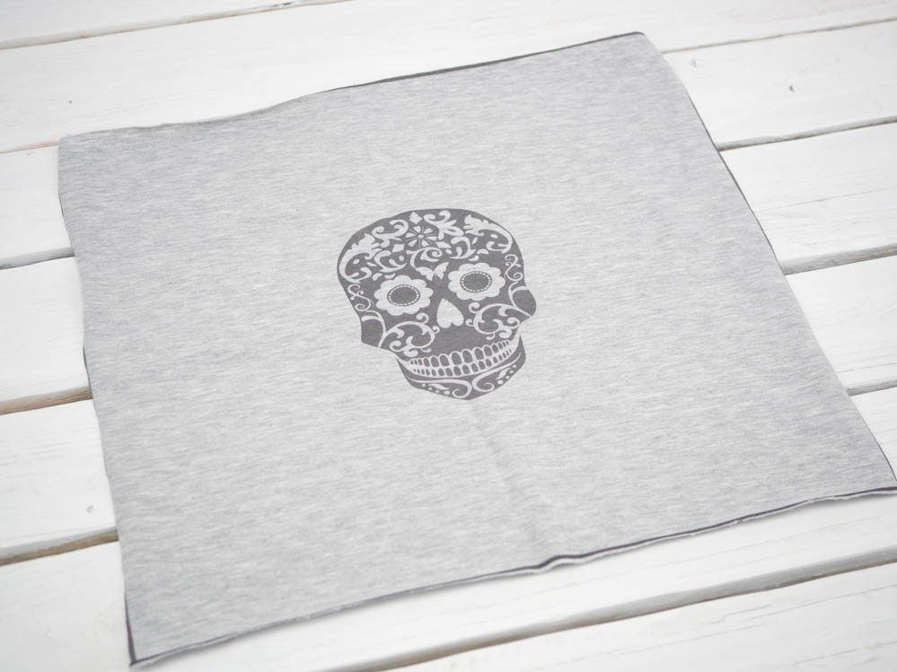 SKULL (ETNO) "S" / melange light grey - panel single jersey TE210