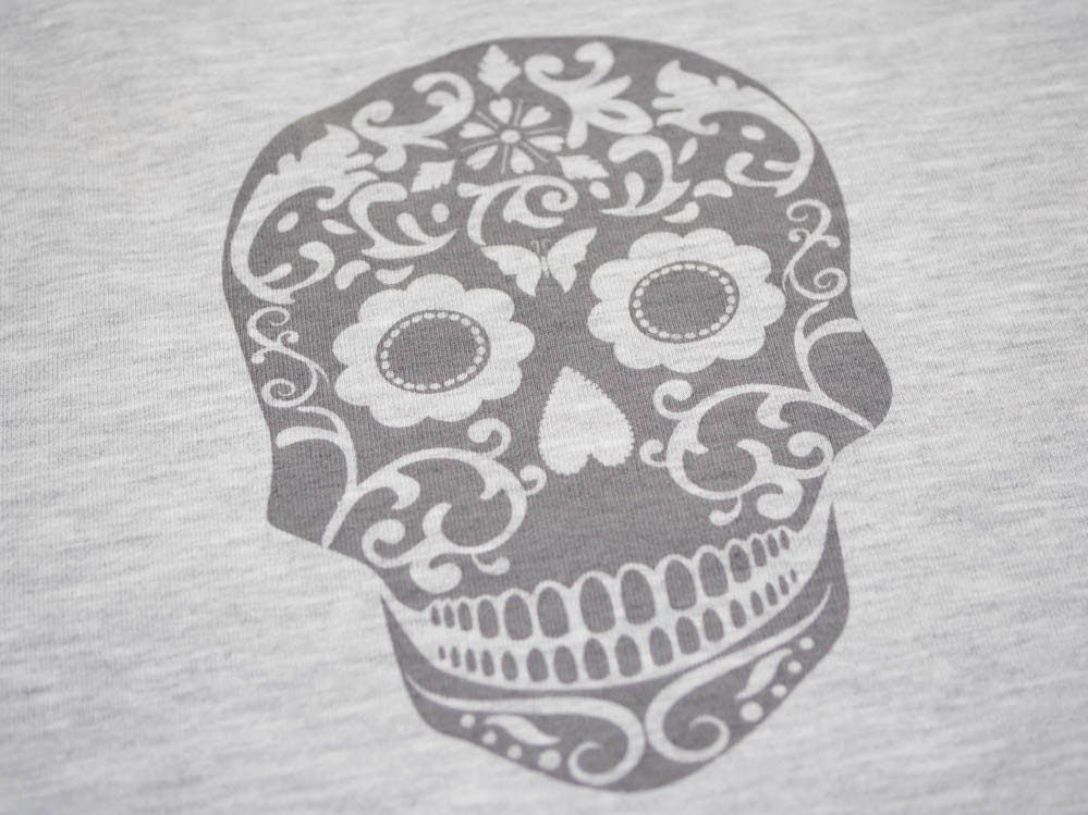 SKULL (ETNO) "S" / melange light grey - panel single jersey TE210