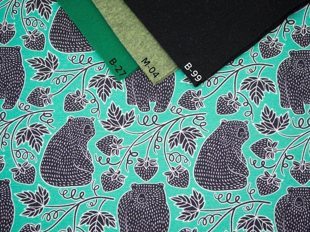 BEARS WITH WILD STRAWBERRIES - Viscose jersey WE210