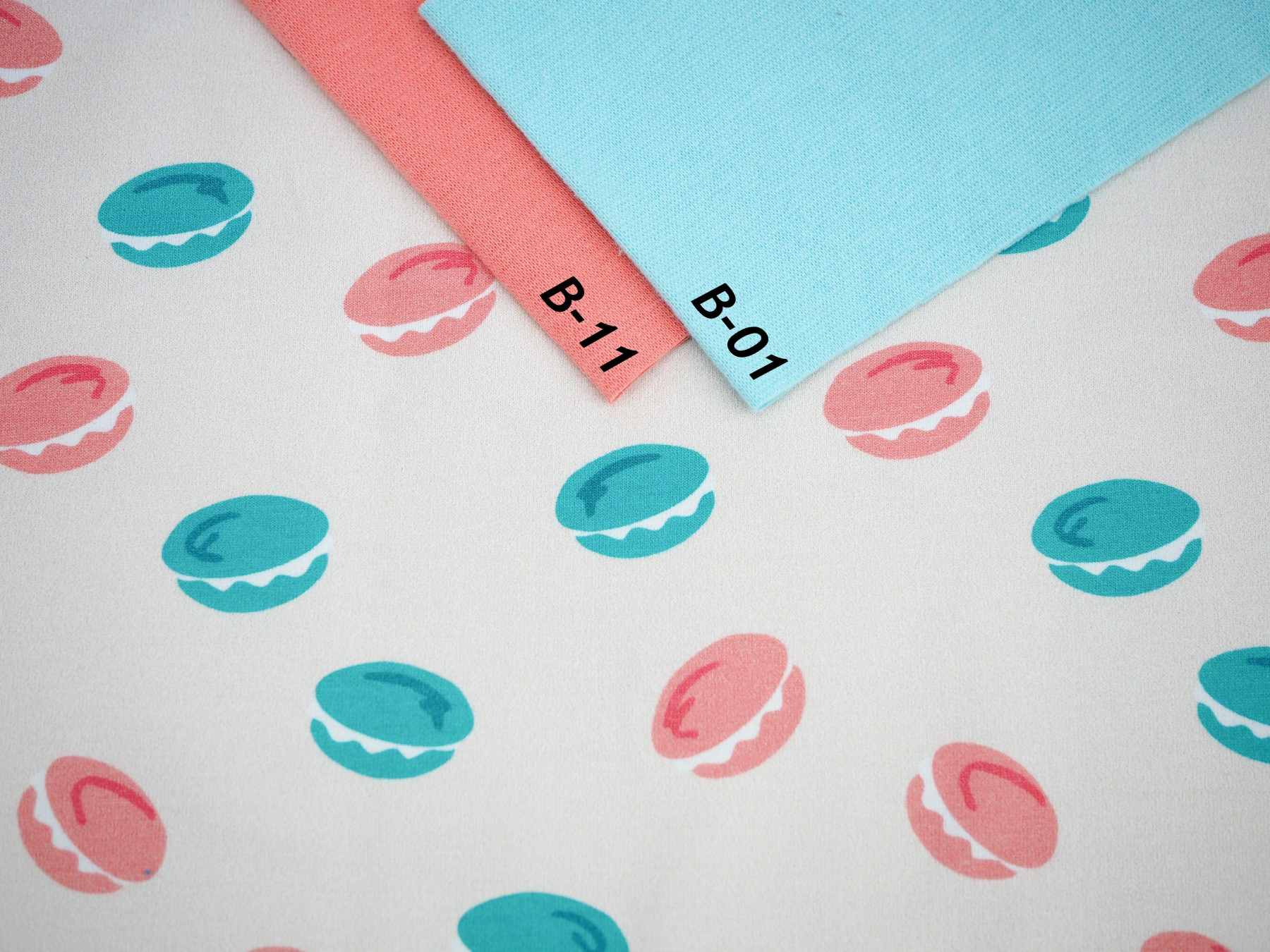 Macarons ( J'adore Paris) / peach - single jersey with elastane TE210