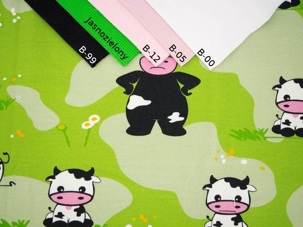 COWS ON GREEN - single jersey with elastane TE210