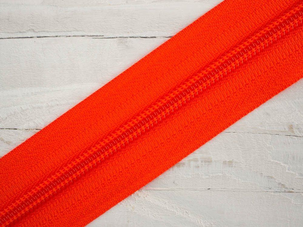 Zipper tape 5mm neon orange - 1002