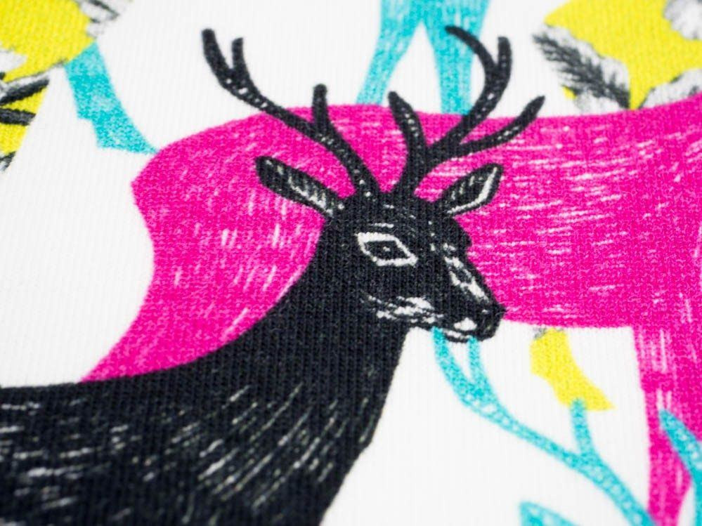 COLORFUL DEERS - Viscose jersey WE210