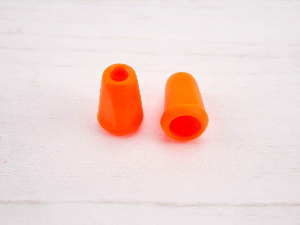 Plastic Cord Ends 17mm -  neon orange