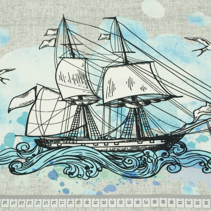 SAILING SHIP - panel single jersey TE210