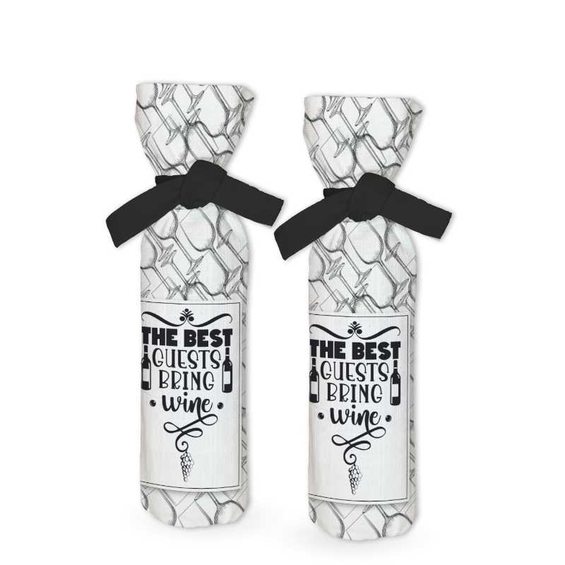 THE BOTTLE COVER - THE BEST GUESTS BRING WINE - DIY set
