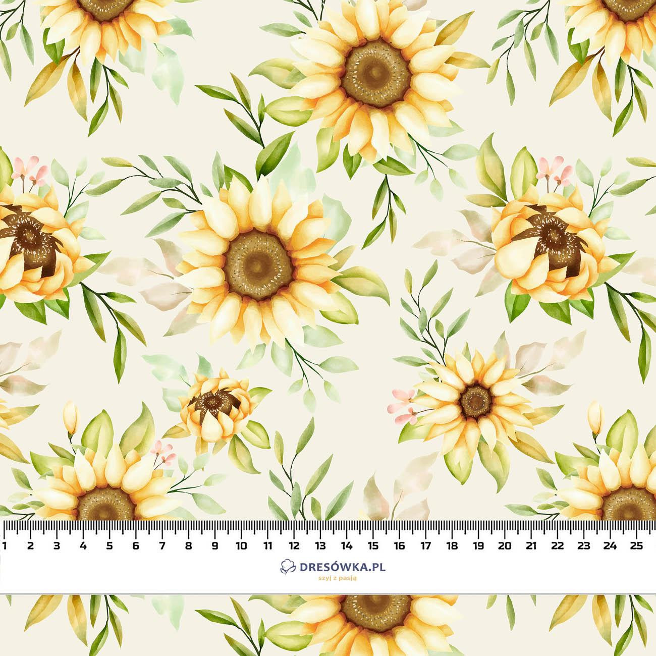 PASTEL SUNFLOWERS PAT. 1 - viscose woven fabric