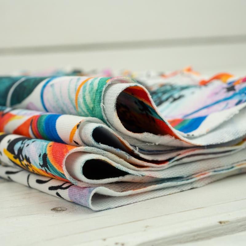 WATER-COLOR JUNGLE - looped knit 