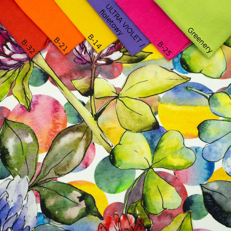 WATERCOLOR CLOVERS - single jersey with elastane TE210