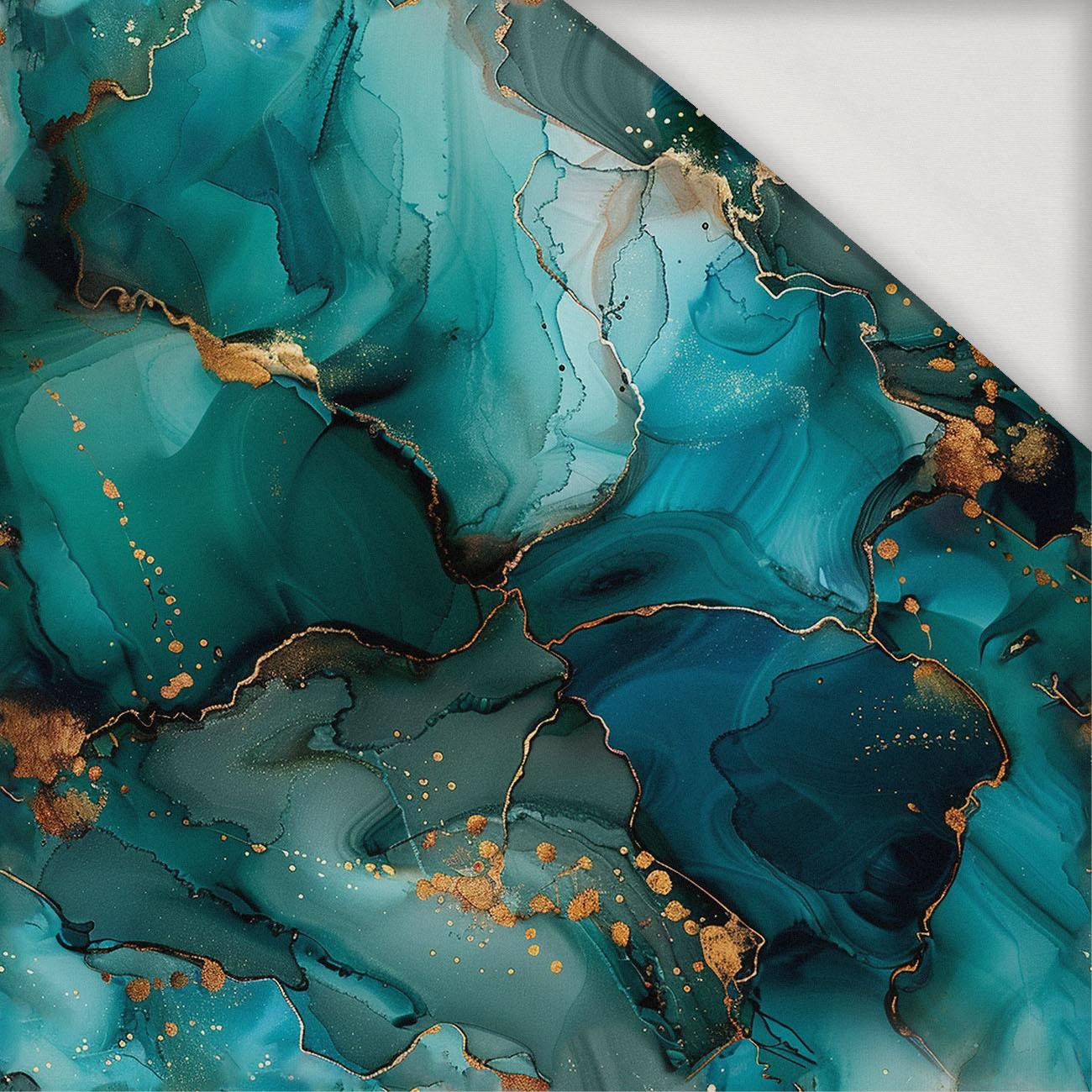 alcohol ink wz.10 TEAL - Viscose jersey
