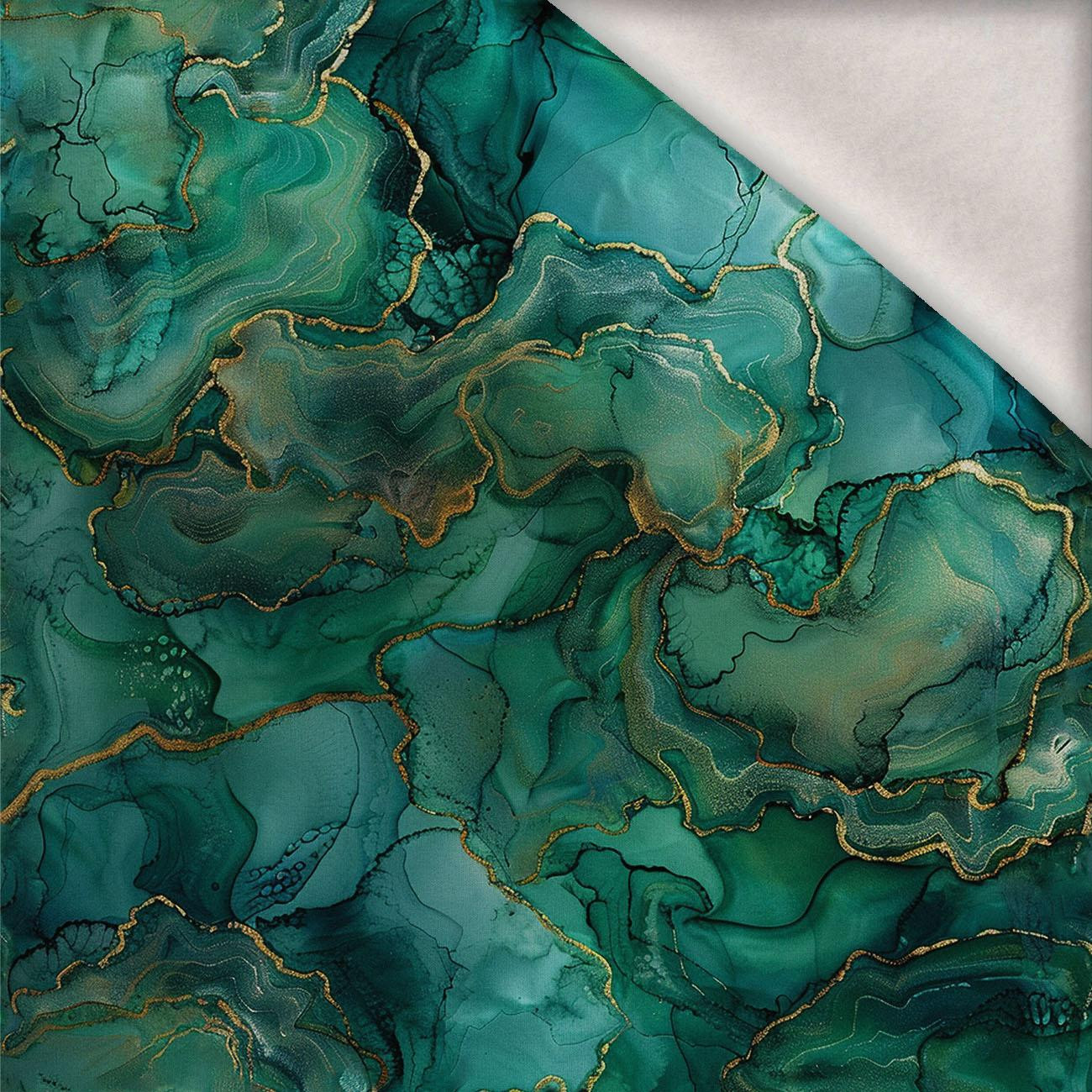 alcohol ink wz.7 TEAL - brushed knitwear with elastane ITY