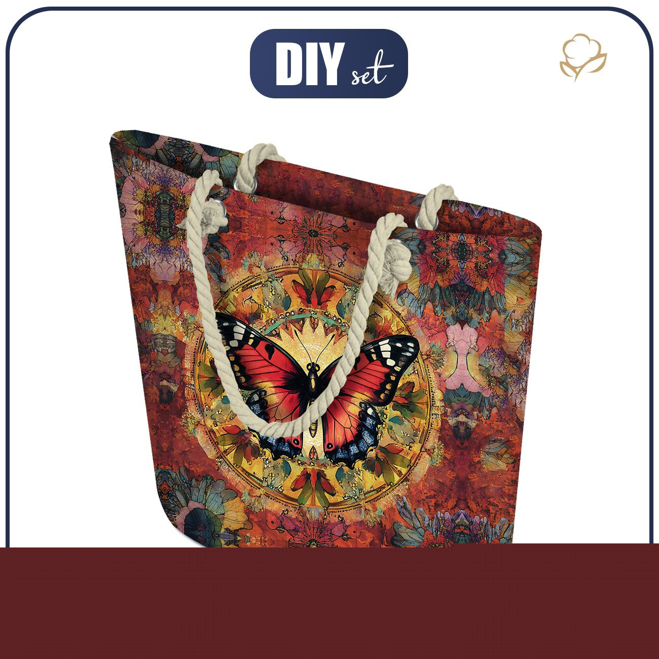 TOTE BAG - ANIMALS MANDALA wz.11 (butterfly) - sewing set