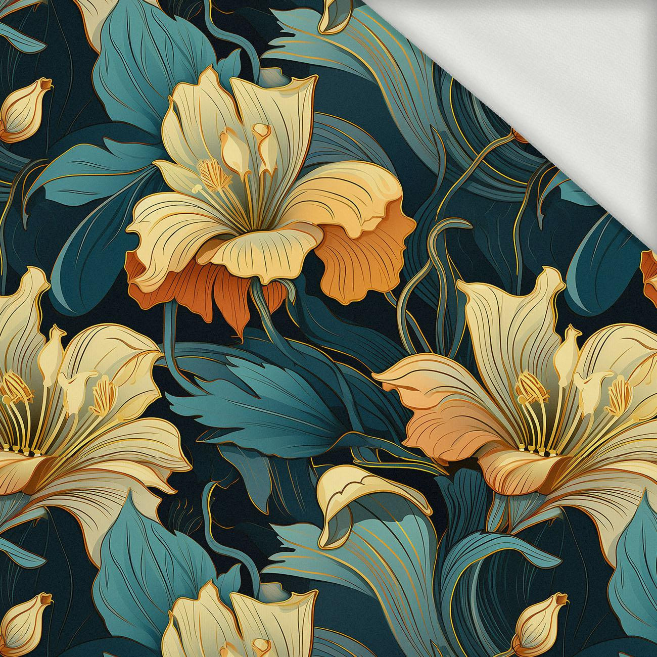 AUTUMN FLOWERS WZ.12 - looped knit fabric