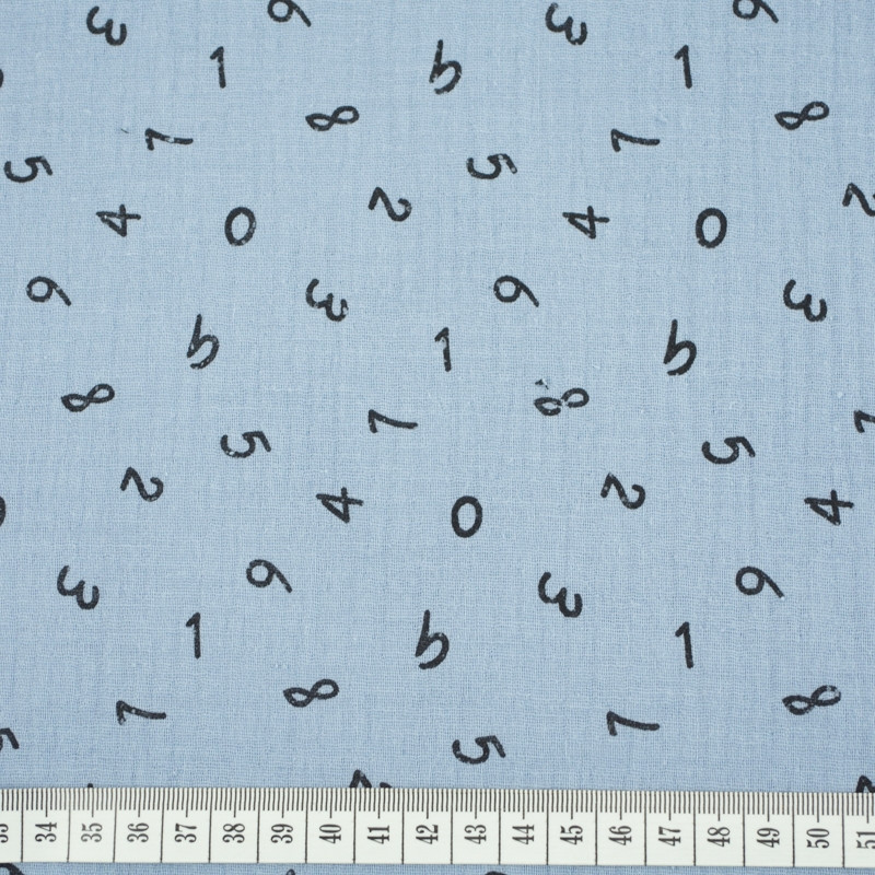 DIGITS / light blue - cotton muslin