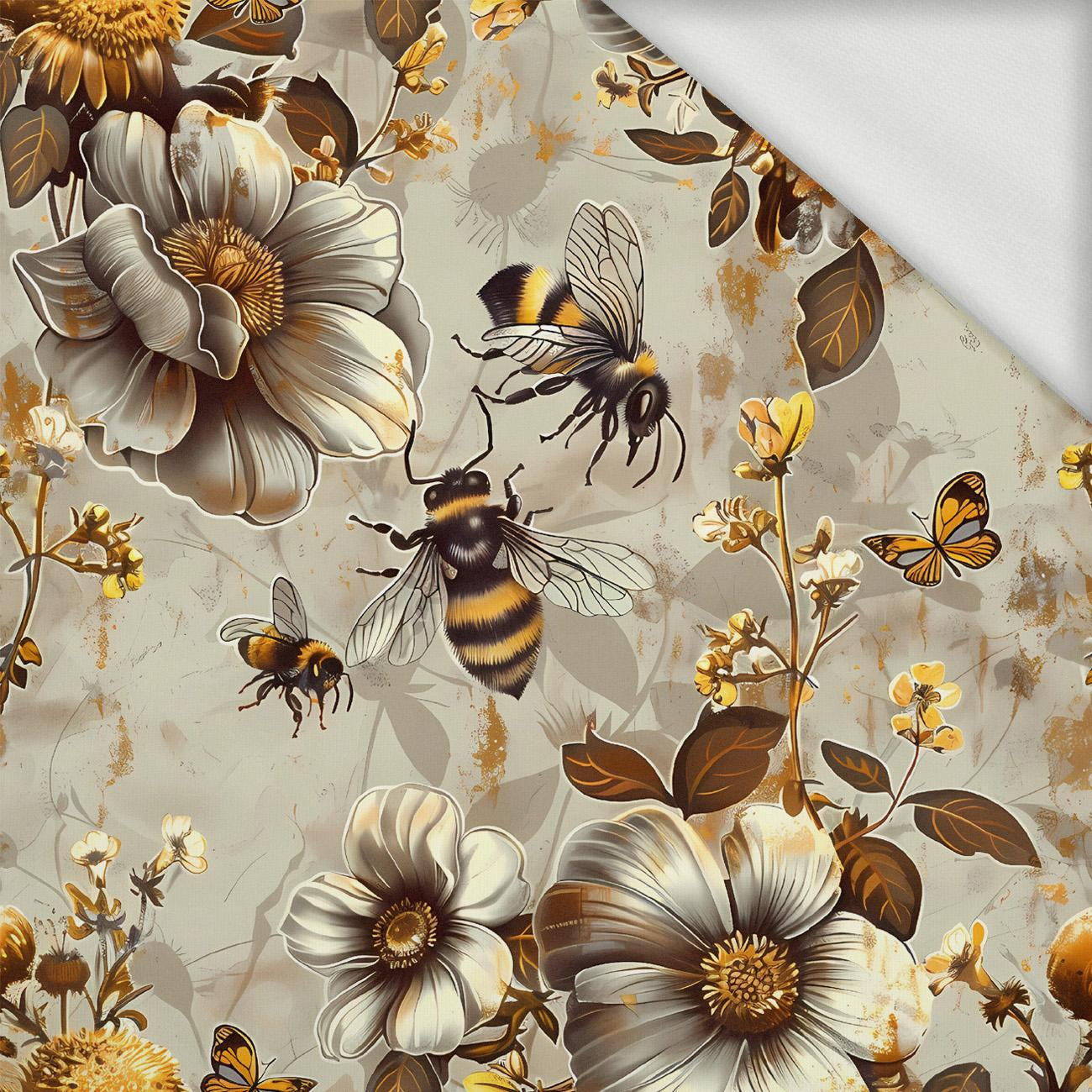 BEES & FLOWERS - looped knit fabric
