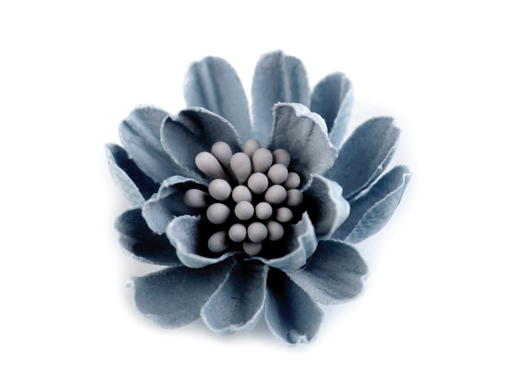 Cotton flower 3D applique - muted blue