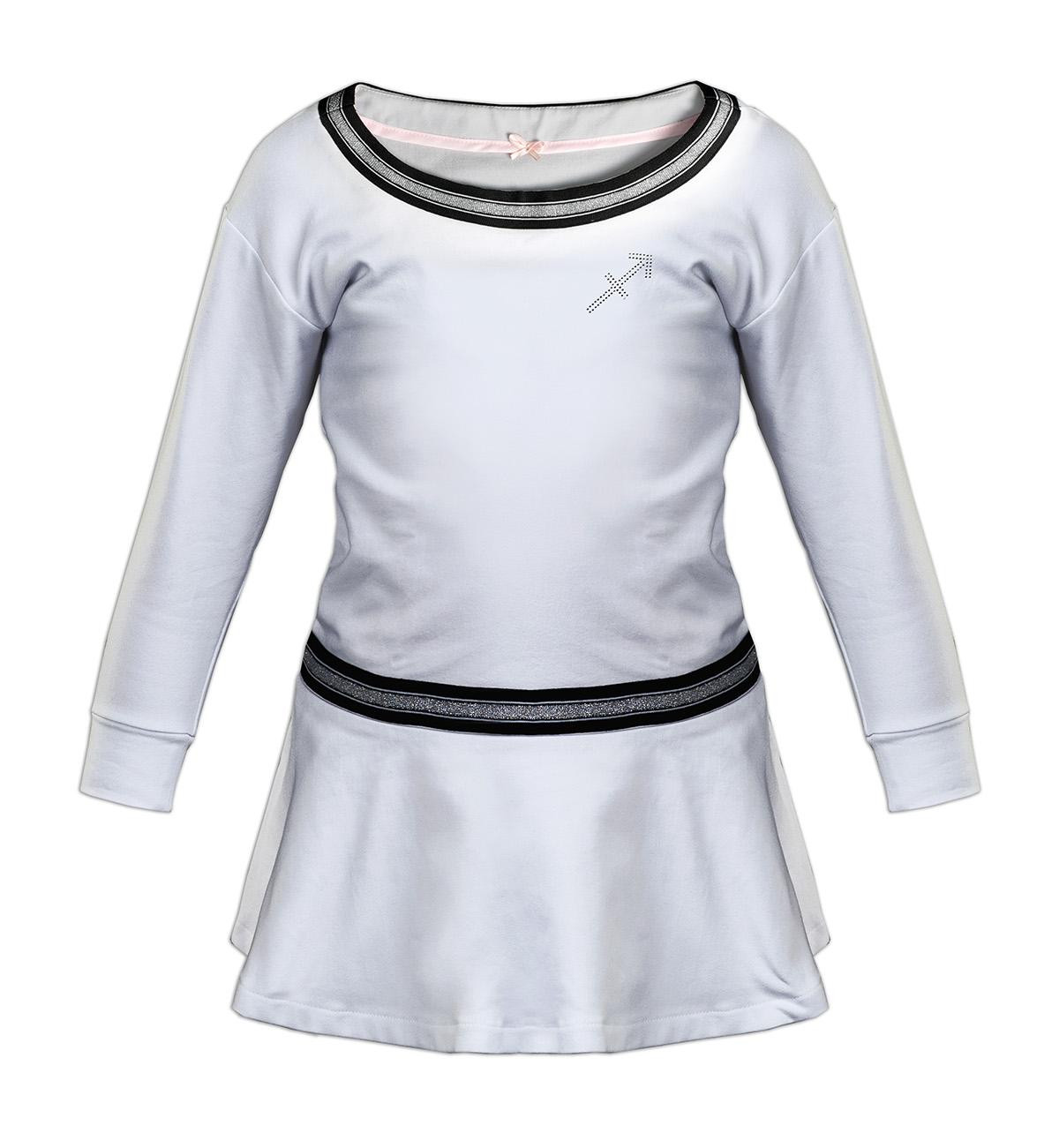 Peplum kid’s blouse with transfer rhinestones (ANGIE) - white 122-128 - sewing set