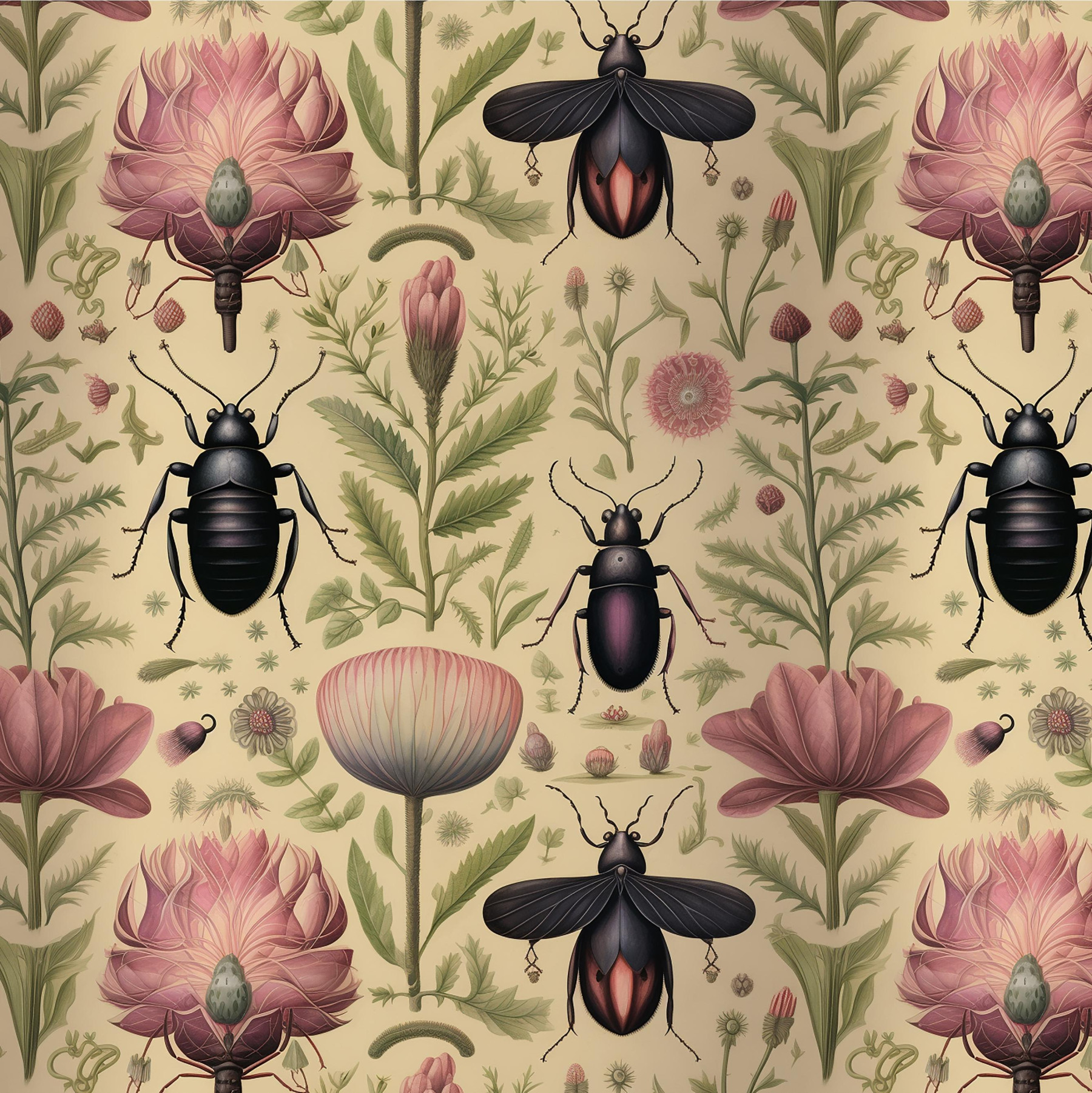 Botanical wz.3 - Woven Fabric for tablecloths