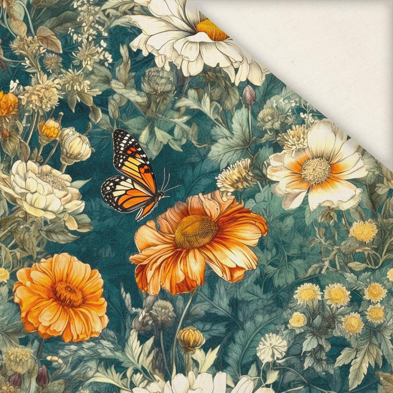 Butterfly & Flowers wz.1 - Linen 100%