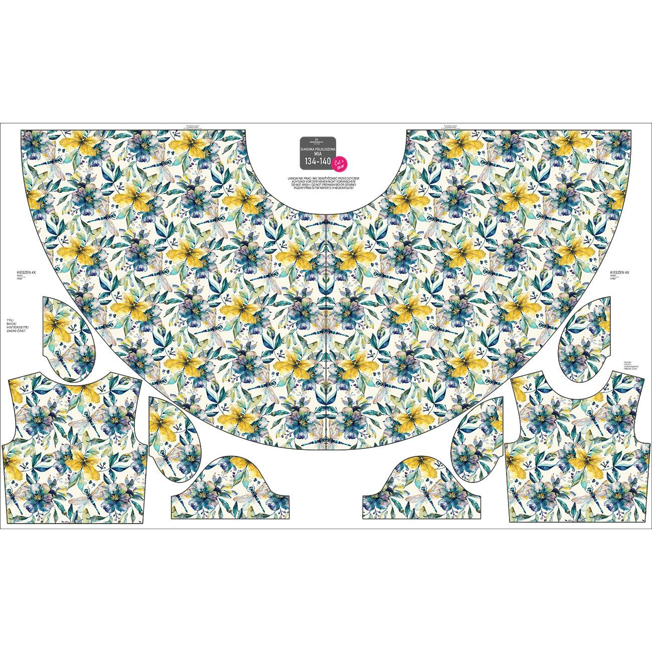 KID'S DRESS "MIA" - Butterfly & Flowers wz.8 - sewing set