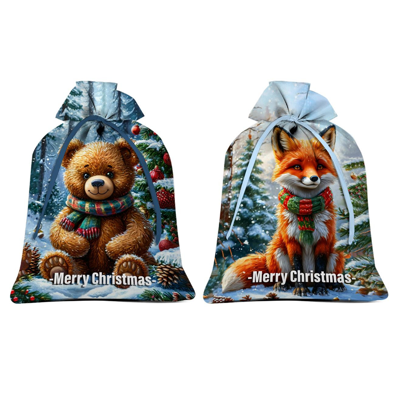 Gift pouches - CHRISTMAS ANIMALS 3 - sewing set