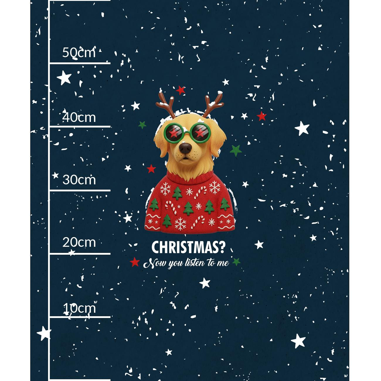 CHRISTMAS DOG PAT. 5 - panel (60cm x 50cm) Waterproof woven fabric