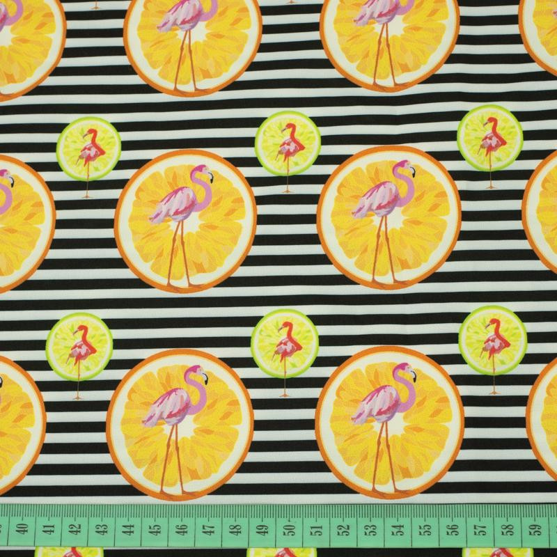 ZESTY FLAMINGOS - quick-drying woven fabric