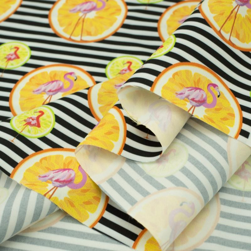 ZESTY FLAMINGOS - quick-drying woven fabric