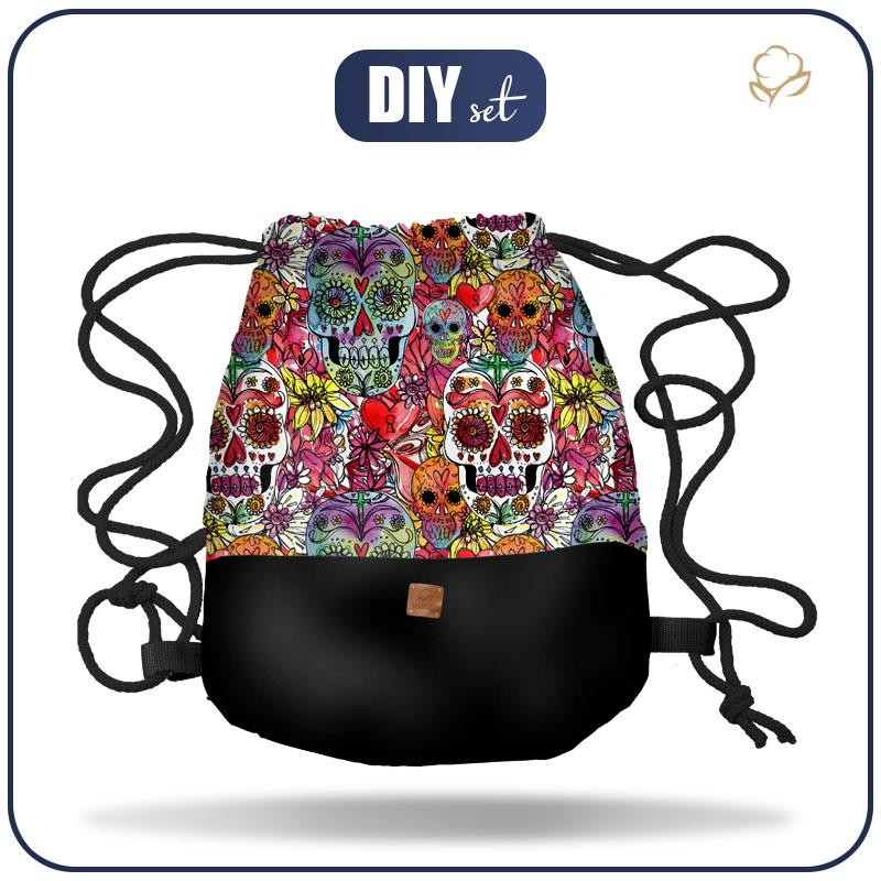 GYM BAG - SKULLS pat. 4 / colorful (DIA DE LOS MUERTOS) - small