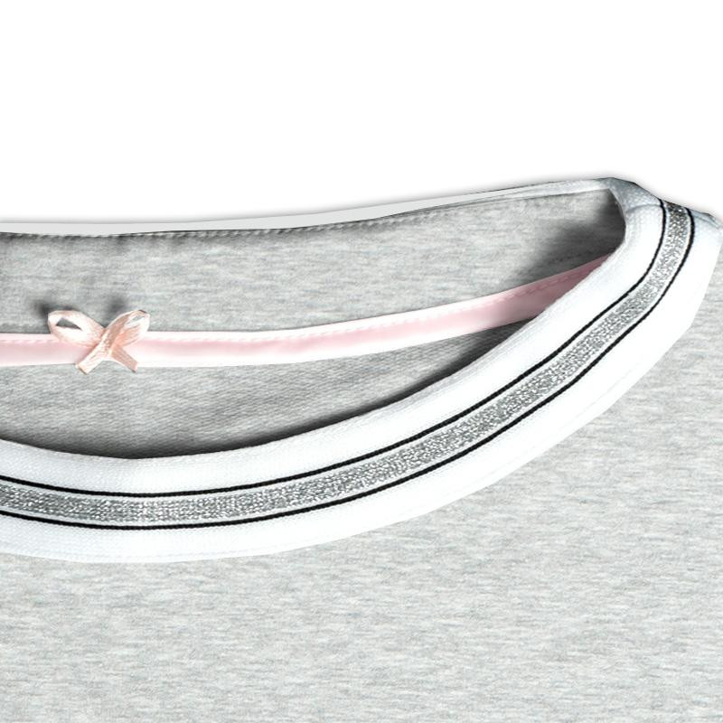 Kid’s blouse with transfer rhinestones "KATE" - melange light grey 98-104 - sewing set