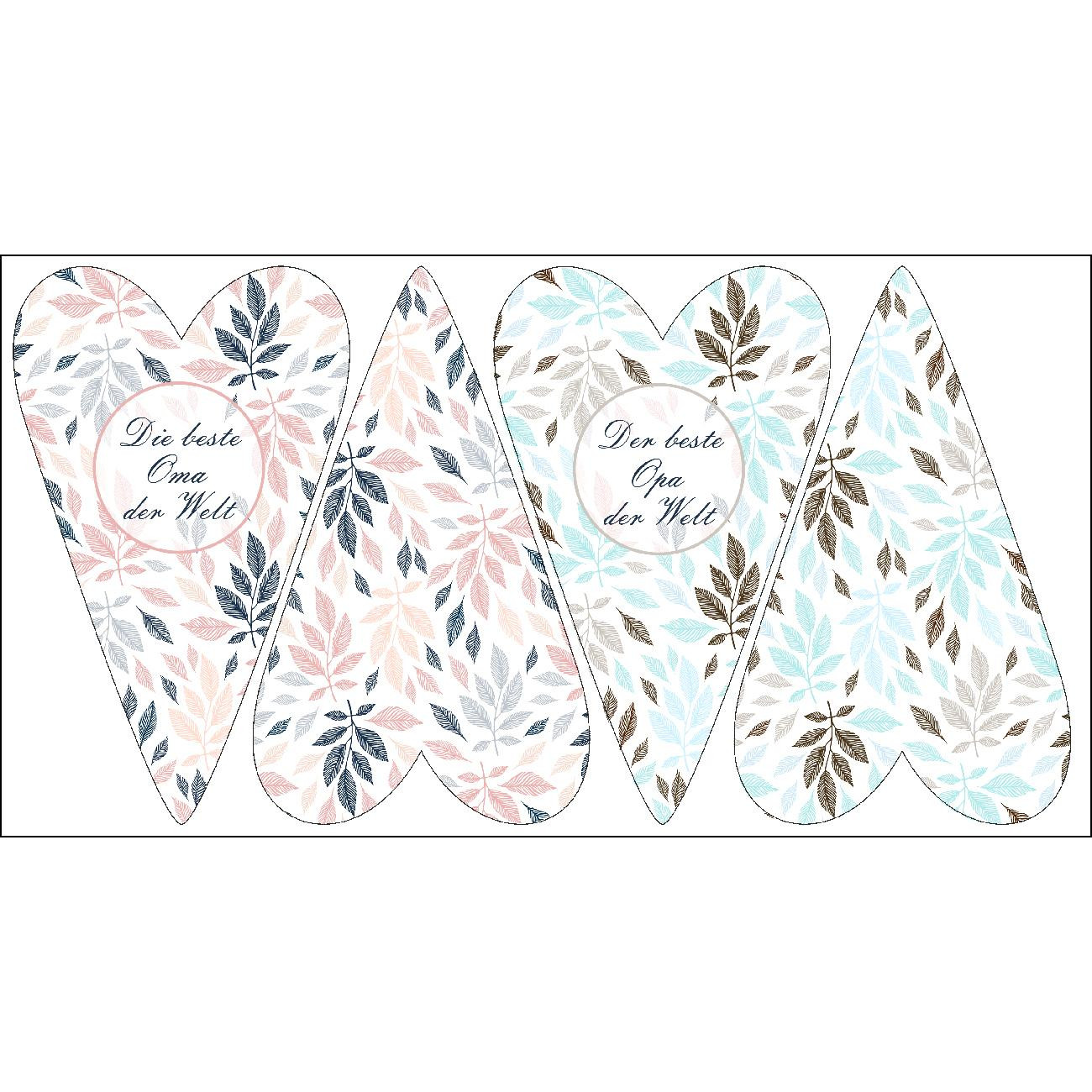 DECORATIVE HEARTS - PASTEL LEAVES DE