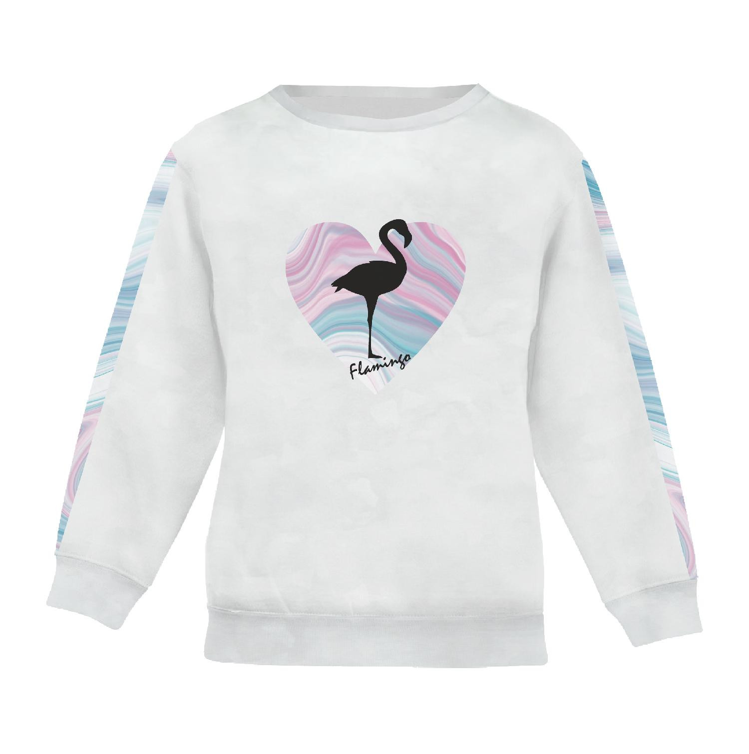 Children's tracksuit (MILAN) - FLAMINGO / WATERCOLOR - sewing set