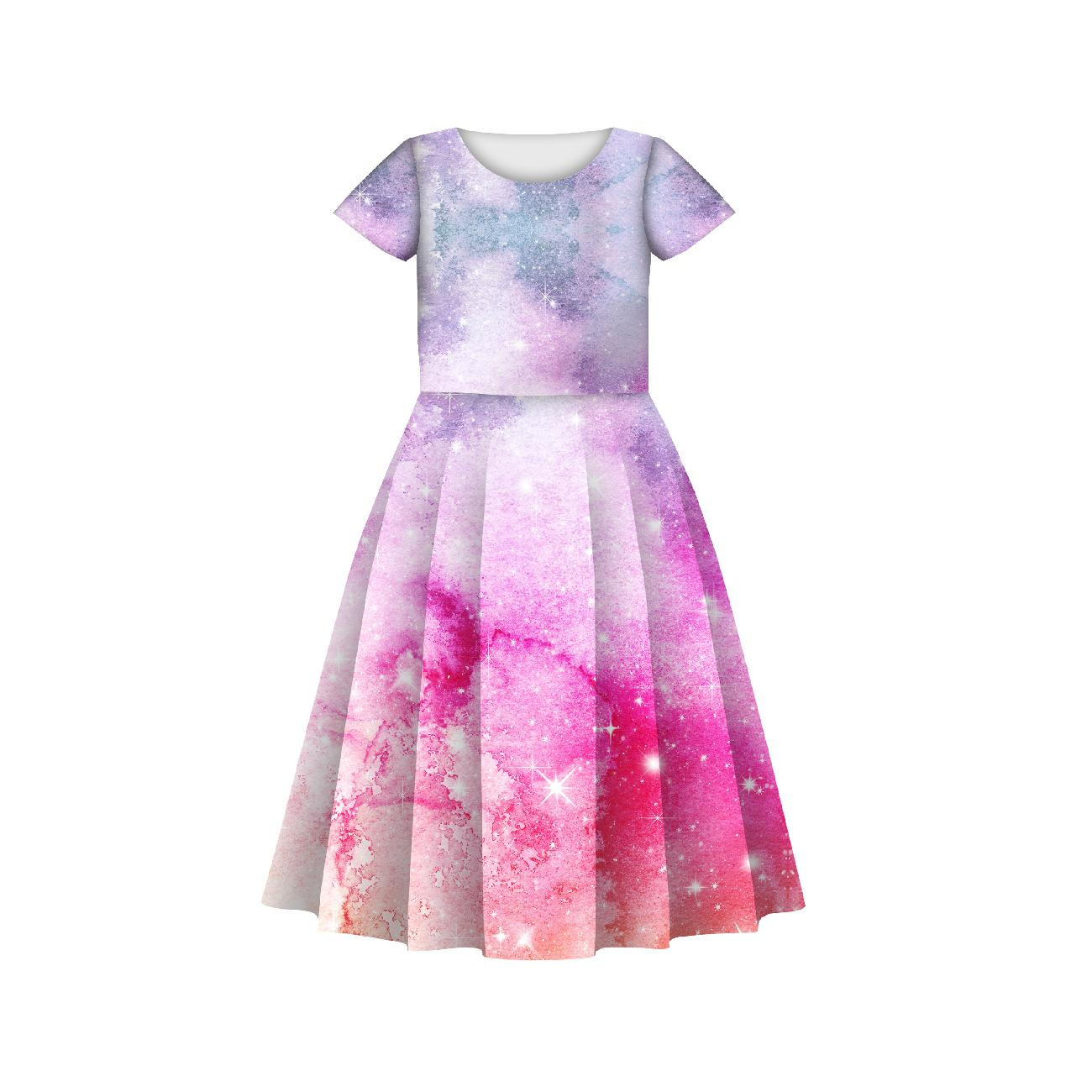 KID'S DRESS "MIA" - WATERCOLOR GALAXY PAT. 5 - sewing set