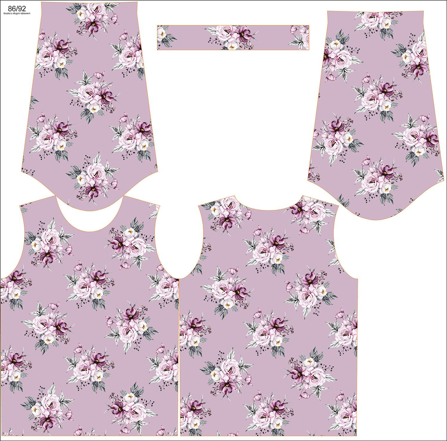 LONGSLEEVE - WATERCOLOR BOUQUET Pat. 5 - sewing set