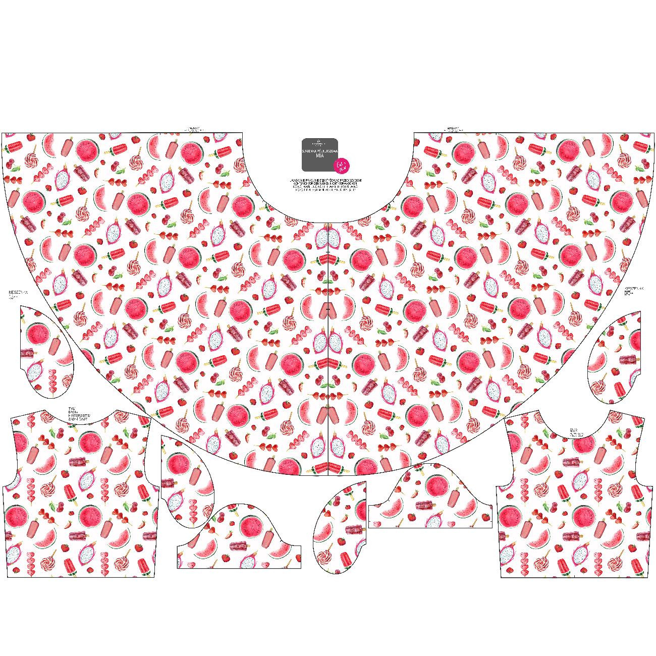 KID'S DRESS "MIA" - WATERMELON SUGAR - sewing set