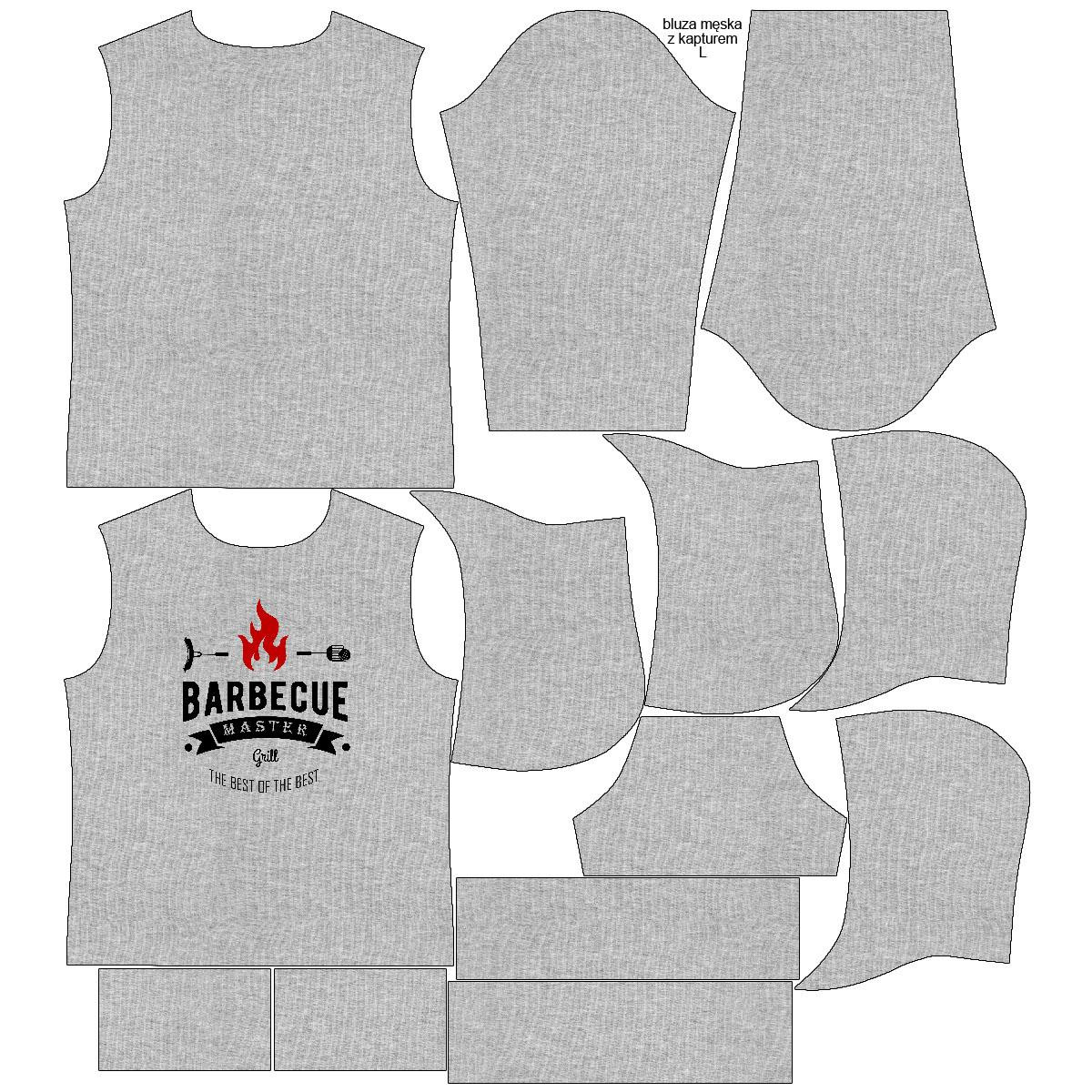 MEN’S HOODIE (COLORADO) - BARBECUE MASTER / melange light grey - sewing set 