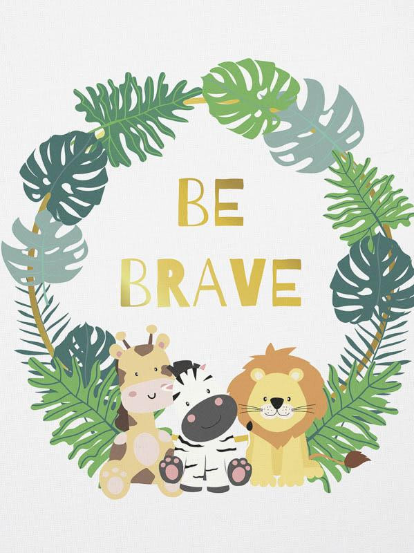 BE BRAVE (WILD & FREE) - Cotton woven fabric panel