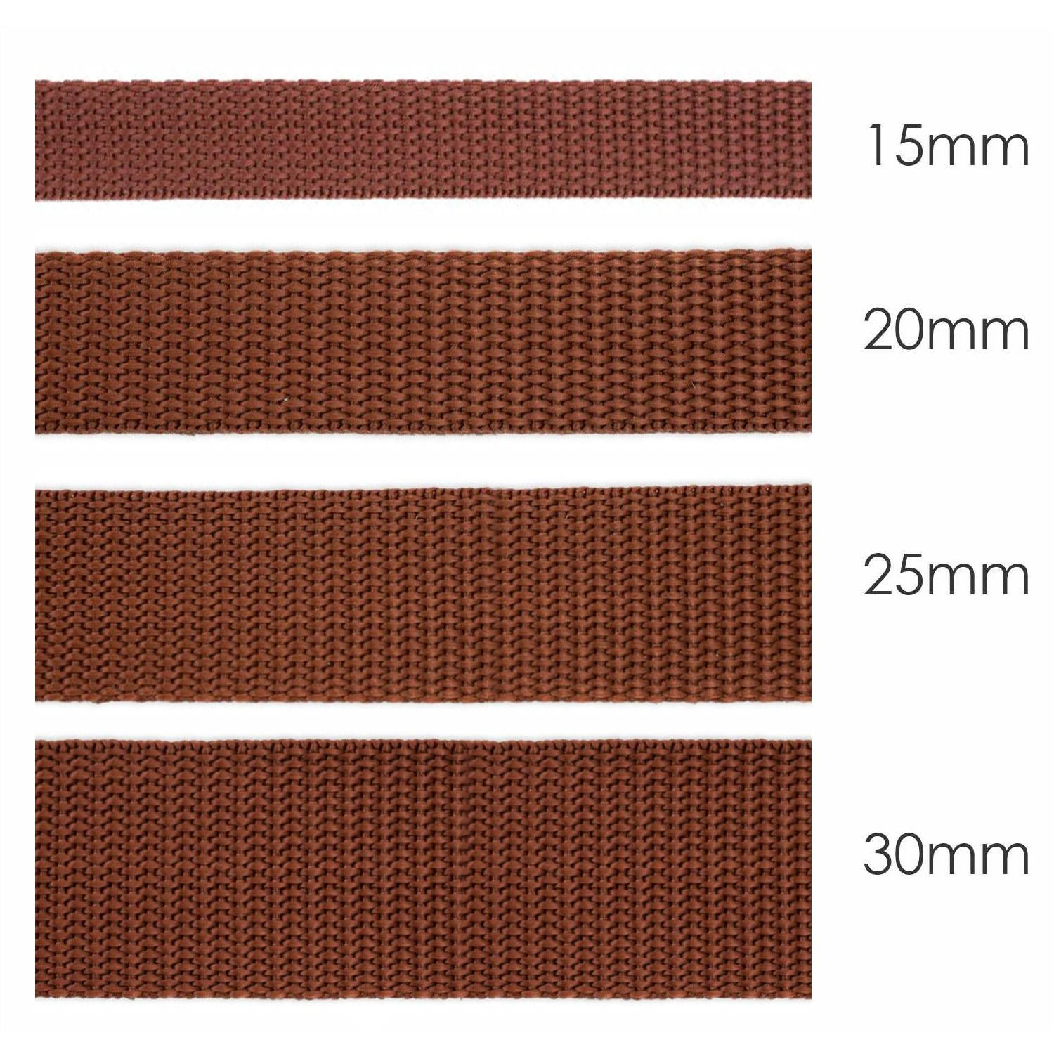 Webbing tape - BROWN / Choice of sizes