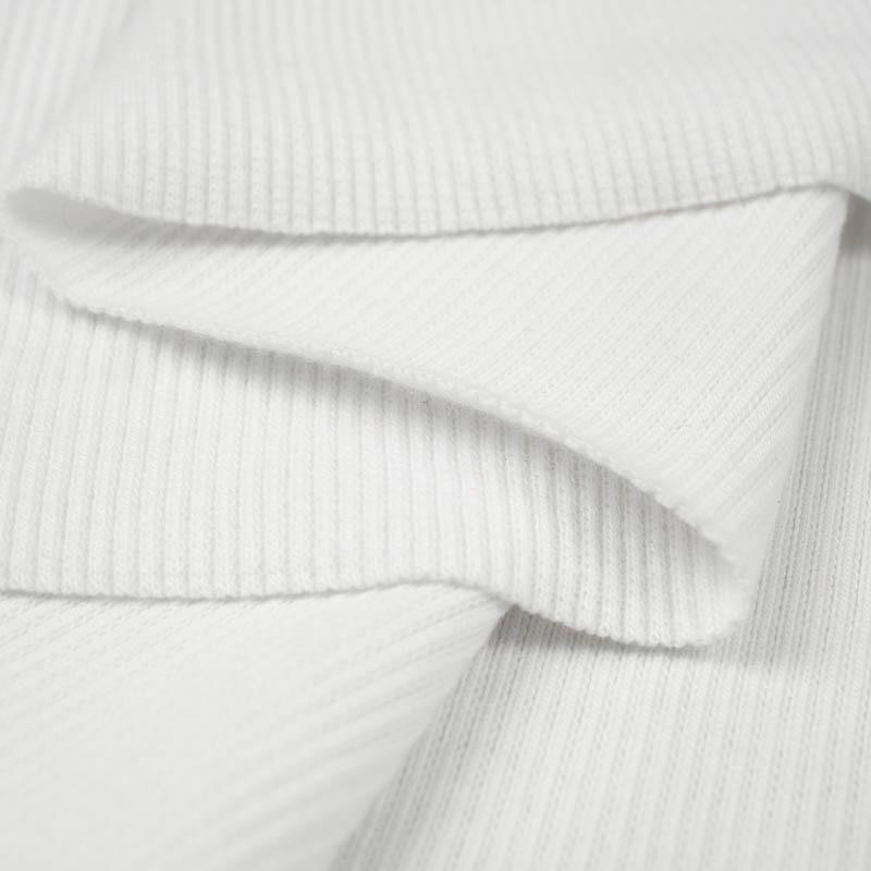 WHITE - Ribbed knit fabric