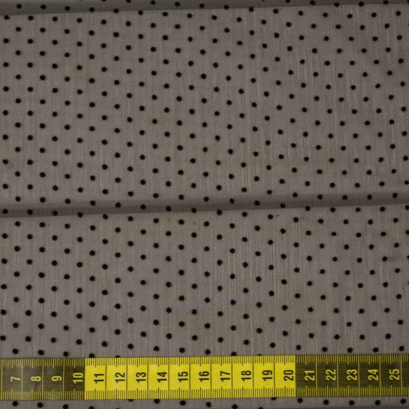 DARK BEIGE - Polka dot crushed chiffon