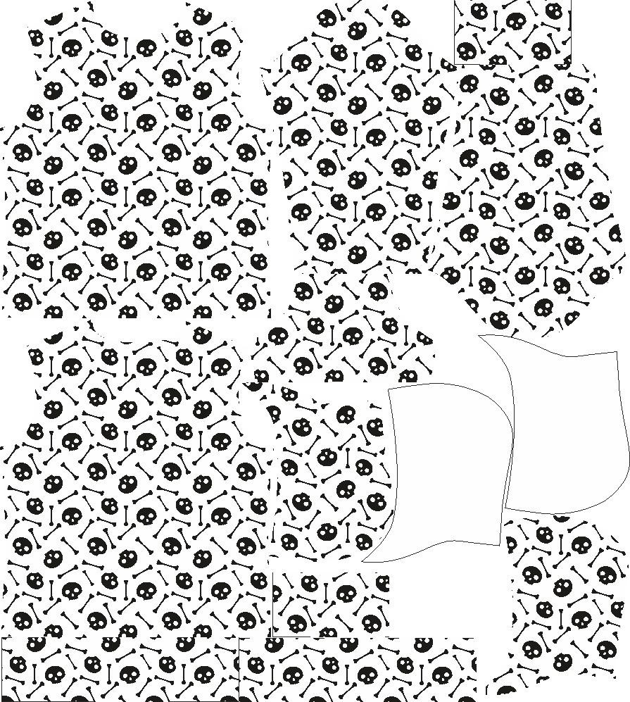 MEN’S HOODIE (COLORADO) - HALLOWEEN SKULLS & BONES / white - sewing set 