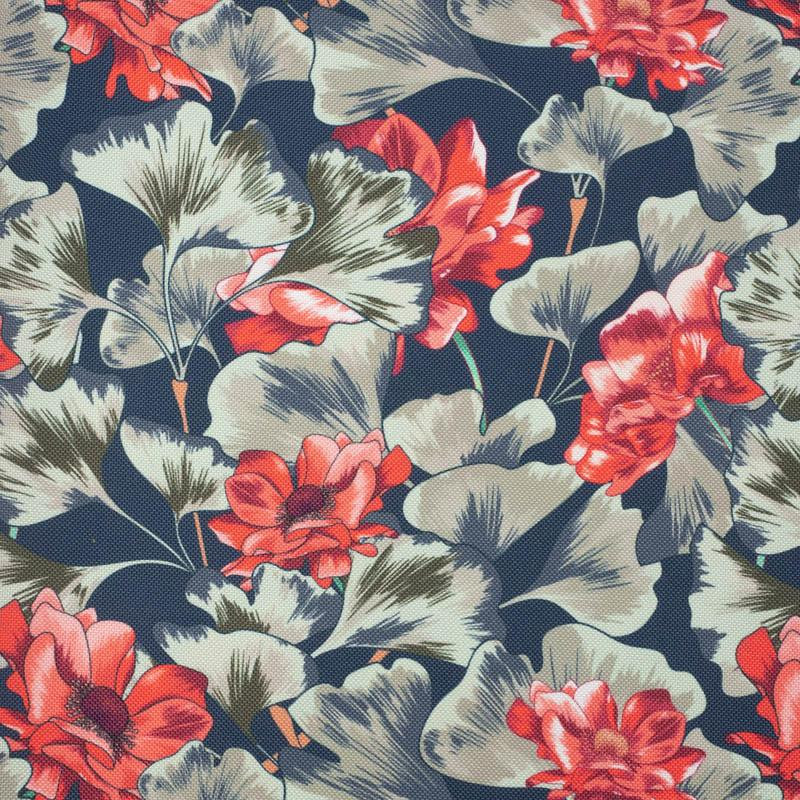 RED POPPIES (RED GARDEN) - Waterproof woven fabric