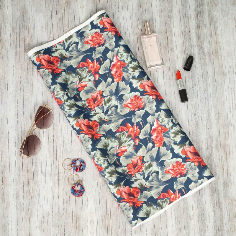 RED POPPIES (RED GARDEN) - Waterproof woven fabric