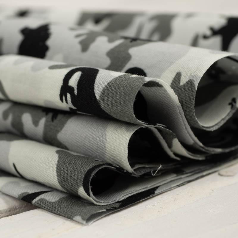 MINI DINO / CAMOUFLAGE GREY - POPLIN 100% cotton 